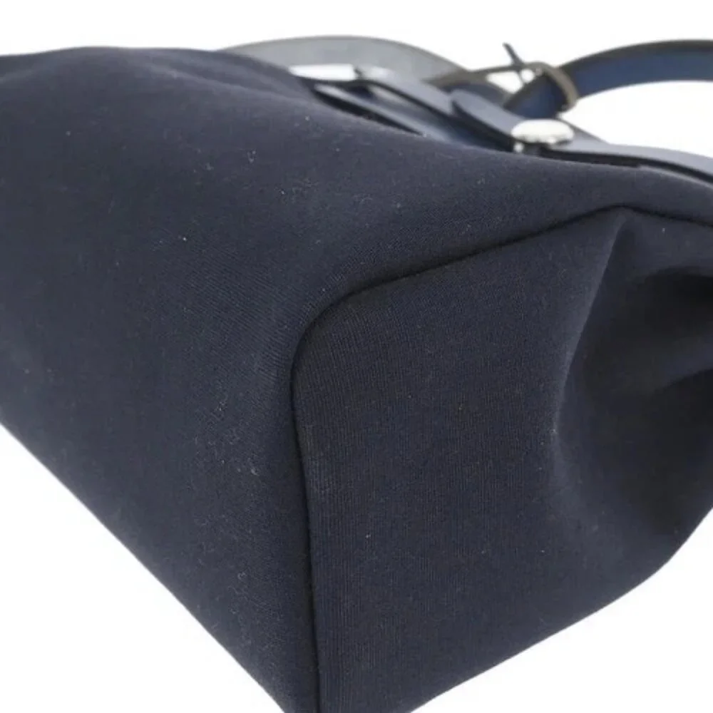 Hermes Beige Navy Toile H Officier Herbag PM 2 in 1 Handbag C□F 117854 - Picture 3 of 10